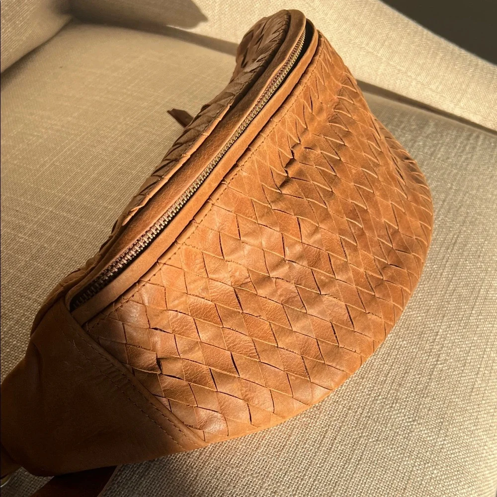 Brown Woven Leather Belt Bag - Picture 7 of 9